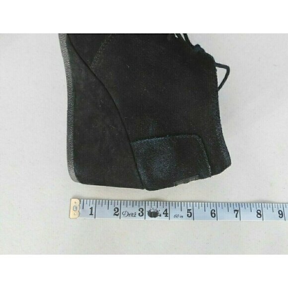 TOM'S BLACK SUEDE LEATHER LACE UP SHOES WITH WEDGE HEELS, WOMAN'S SIZE 8.5 - Picture 8 of 8